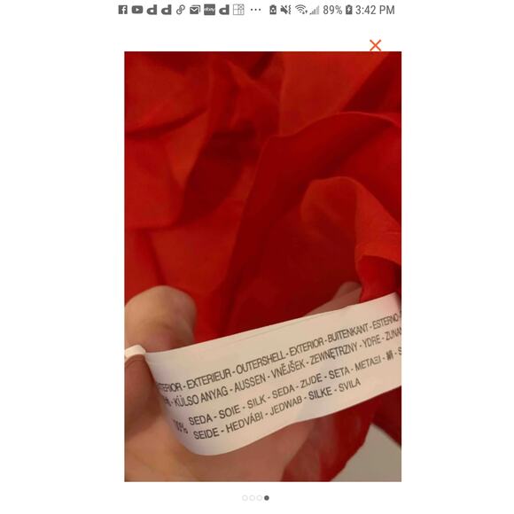 Zara Sz S Skirt Red Silk Crinoline Ruffled Mini Skirt S - Picture 5 of 5